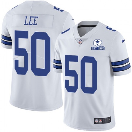 Nike Cowboys #50 Sean Lee White Men's Stitched With Established In 1960 Patch NFL Vapor Untouchable Limited Jersey