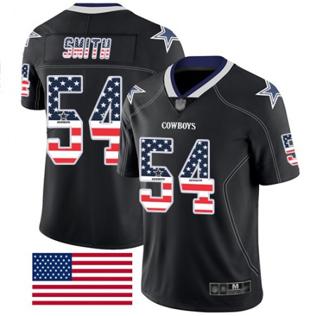 Nike Cowboys #54 Jaylon Smith Black Men's Stitched NFL Limited Rush USA Flag Jersey