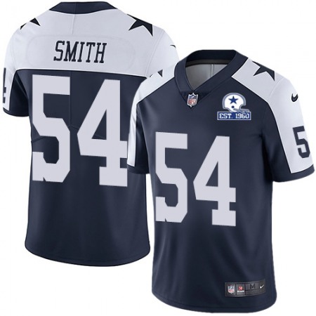 Nike Cowboys #54 Jaylon Smith Navy Blue Thanksgiving Men's Stitched With Established In 1960 Patch NFL Vapor Untouchable Limited Throwback Jersey
