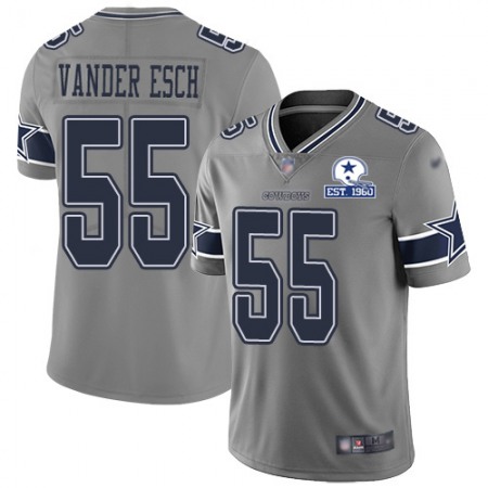 Nike Cowboys #55 Leighton Vander Esch Gray Men's Stitched With Established In 1960 Patch NFL Limited Inverted Legend Jersey