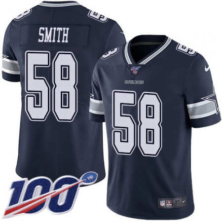 Nike Cowboys #58 Aldon Smith Navy Blue Team Color Men's Stitched NFL 100th Season Vapor Untouchable Limited Jersey