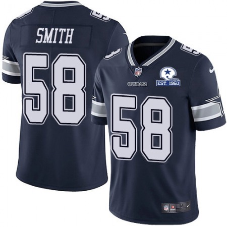 Nike Cowboys #58 Aldon Smith Navy Blue Team Color Men's Stitched With Established In 1960 Patch NFL Vapor Untouchable Limited Jersey