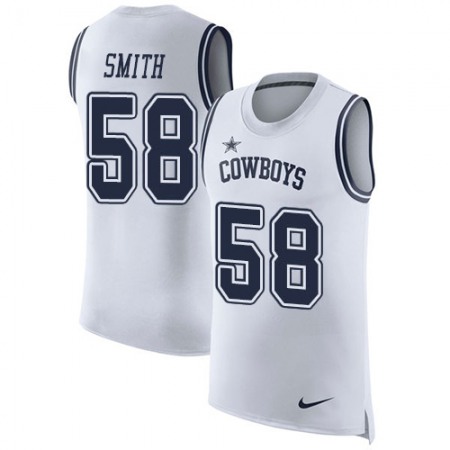 Nike Cowboys #58 Aldon Smith White Men's Stitched NFL Limited Rush Tank Top Jersey