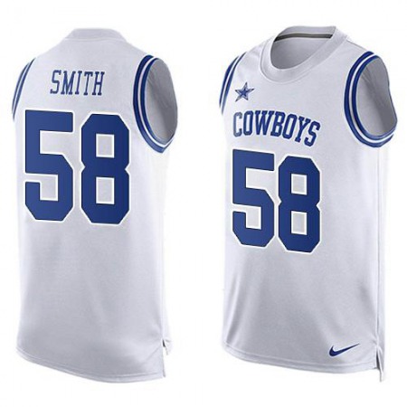 Nike Cowboys #58 Aldon Smith White Team Color Men's Stitched NFL Limited Tank Top Jersey