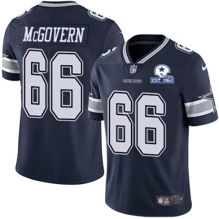 Nike Cowboys #66 Connor McGovern Navy Blue Team Color Men's Stitched With Established In 1960 Patch NFL Vapor Untouchable Limited Jersey