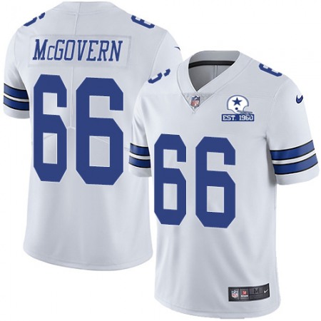 Nike Cowboys #66 Connor McGovern White Men's Stitched With Established In 1960 Patch NFL Vapor Untouchable Limited Jersey