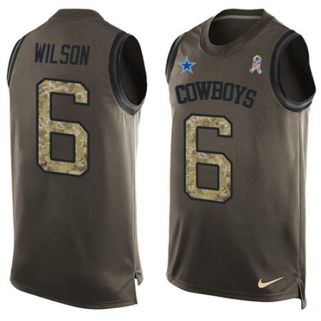 Nike Cowboys #6 Donovan Wilson Green Men's Stitched NFL Limited Salute To Service Tank Top Jersey