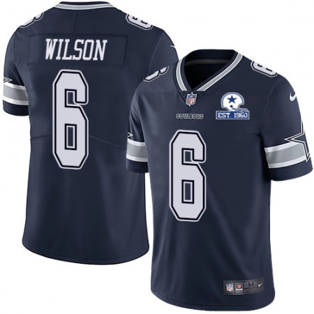 Nike Cowboys #6 Donovan Wilson Navy Blue Team Color Men's Stitched With Established In 1960 Patch NFL Vapor Untouchable Limited Jersey