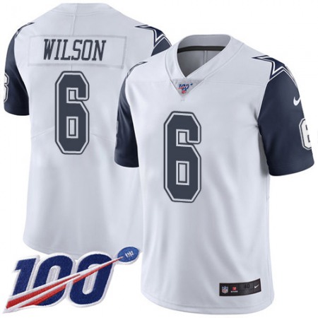 Nike Cowboys #6 Donovan Wilson White Men's Stitched NFL Limited Rush 100th Season Jersey