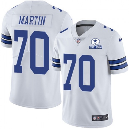 Nike Cowboys #70 Zack Martin White Men's Stitched With Established In 1960 Patch NFL Vapor Untouchable Limited Jersey