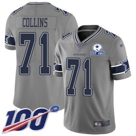 Nike Cowboys #71 La'el Collins Gray Men's Stitched With Established In 1960 Patch NFL Limited Inverted Legend 100th Season Jersey
