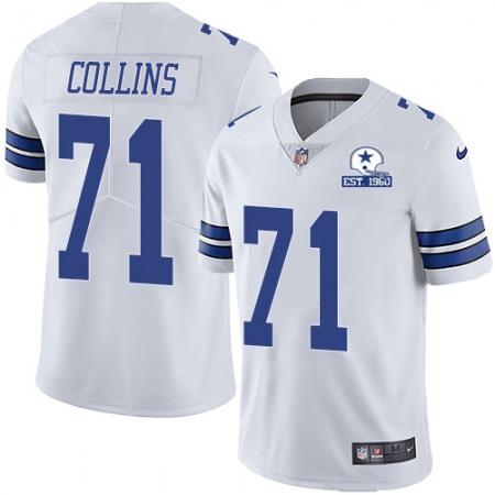 Nike Cowboys #71 La'el Collins White Men's Stitched With Established In 1960 Patch NFL Vapor Untouchable Limited Jersey