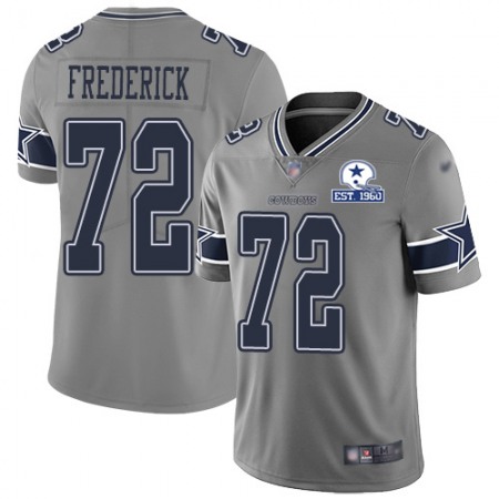 Nike Cowboys #72 Travis Frederick Gray Men's Stitched With Established In 1960 Patch NFL Limited Inverted Legend Jersey