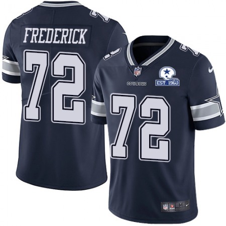 Nike Cowboys #72 Travis Frederick Navy Blue Team Color Men's Stitched With Established In 1960 Patch NFL Vapor Untouchable Limited Jersey