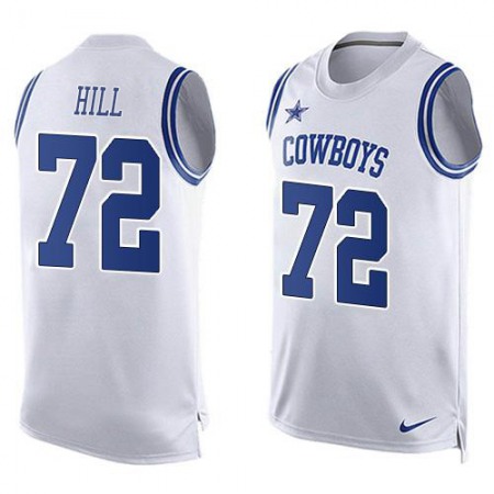 Nike Cowboys #72 Trysten Hill White Team Color Men's Stitched NFL Limited Tank Top Jersey