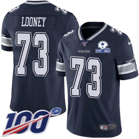 Nike Cowboys #73 Joe Looney Navy Blue Team Color Men's Stitched With Established In 1960 Patch NFL 100th Season Vapor Untouchable Limited Jersey