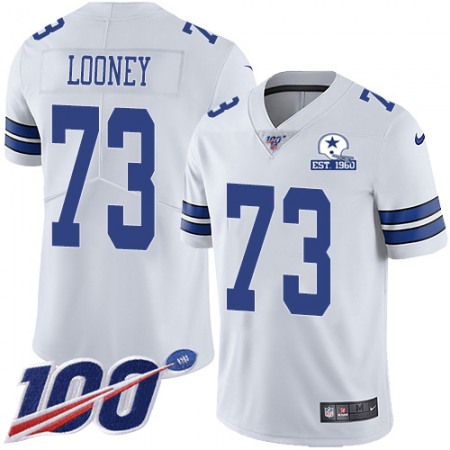 Nike Cowboys #73 Joe Looney White Men's Stitched With Established In 1960 Patch NFL 100th Season Vapor Untouchable Limited Jersey