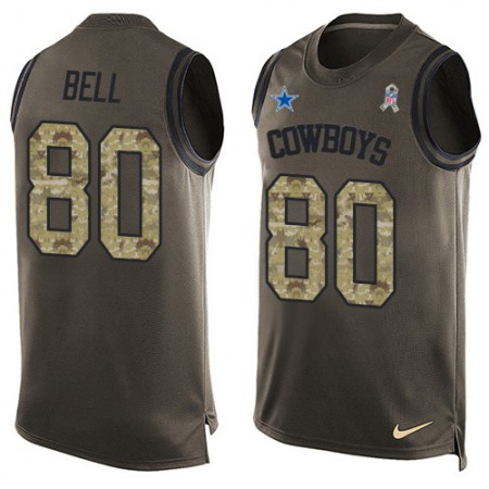 Nike Cowboys #80 Blake Bell Green Men's Stitched NFL Limited Salute To Service Tank Top Jersey