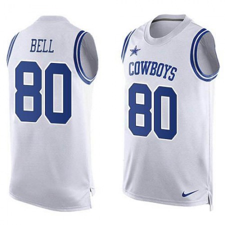 Nike Cowboys #80 Blake Bell White Team Color Men's Stitched NFL Limited Tank Top Jersey