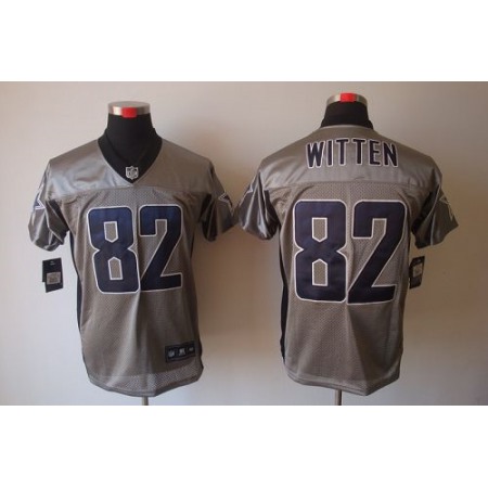 Nike Cowboys #82 Jason Witten Grey Shadow Men's Stitched NFL Elite Jersey