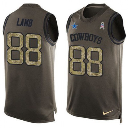 Nike Cowboys #88 CeeDee Lamb Green Men's Stitched NFL Limited Salute To Service Tank Top Jersey