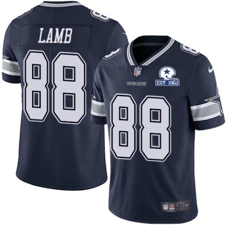 Nike Cowboys #88 CeeDee Lamb Navy Blue Team Color Men's Stitched With Established In 1960 Patch NFL Vapor Untouchable Limited Jersey
