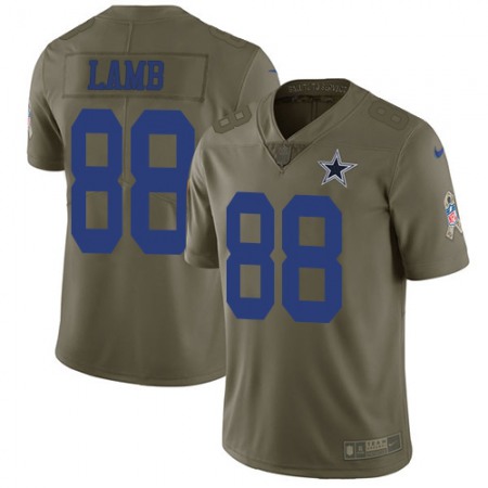 Nike Cowboys #88 CeeDee Lamb Olive Men's Stitched NFL Limited 2017 Salute To Service Jersey