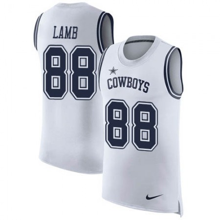 Nike Cowboys #88 CeeDee Lamb White Men's Stitched NFL Limited Rush Tank Top Jersey