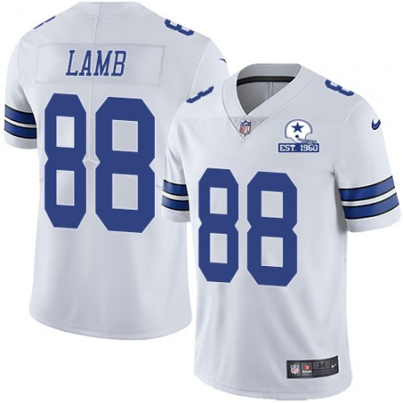 Nike Cowboys #88 CeeDee Lamb White Men's Stitched With Established In 1960 Patch NFL Vapor Untouchable Limited Jersey