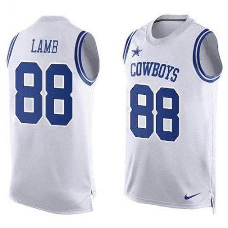 Nike Cowboys #88 CeeDee Lamb White Team Color Men's Stitched NFL Limited Tank Top Jersey