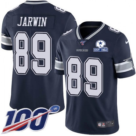 Nike Cowboys #89 Blake Jarwin Navy Blue Team Color Men's Stitched With Established In 1960 Patch NFL 100th Season Vapor Untouchable Limited Jersey