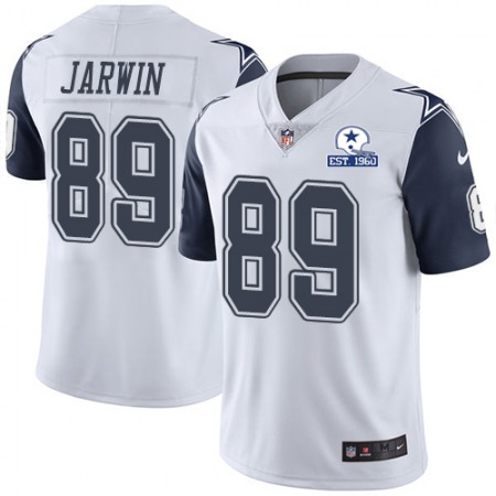 Nike Cowboys #89 Blake Jarwin White Men's Stitched With Established In 1960 Patch NFL Limited Rush Jersey