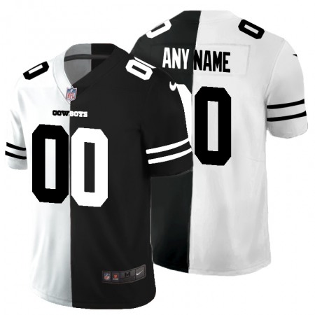 Dallas Cowboys Custom Men's Black V White Peace Split Nike Vapor Untouchable Limited NFL Jersey