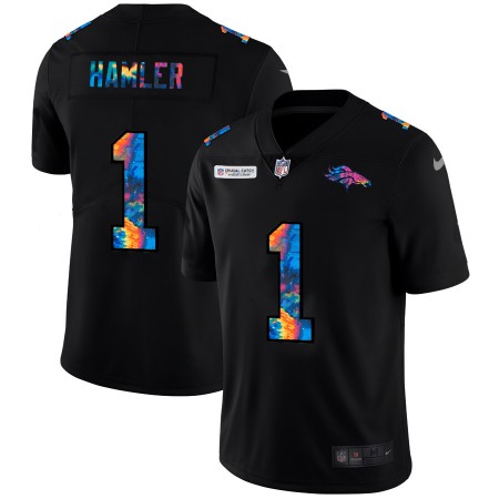 Denver Broncos #1 KJ Hamler Men's Nike Multi-Color Black 2020 NFL Crucial Catch Vapor Untouchable Limited Jersey