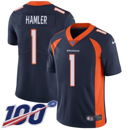Nike Broncos #1 KJ Hamler Navy Blue Alternate Men's Stitched NFL 100th Season Vapor Untouchable Limited Jersey