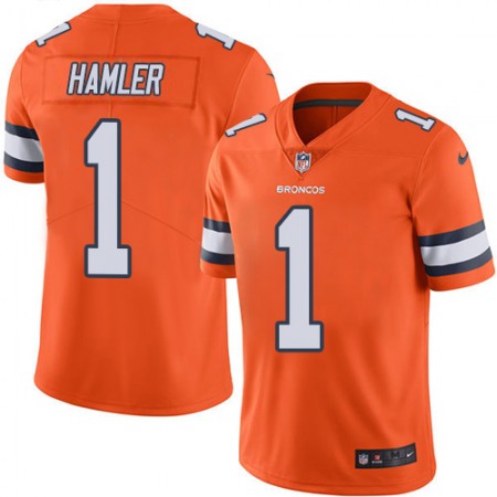 Nike Broncos #1 KJ Hamler Orange Men's Stitched NFL Limited Rush Jersey