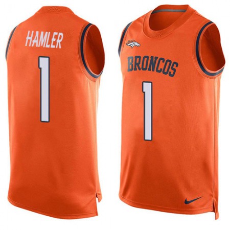 Nike Broncos #1 KJ Hamler Orange Team Color Men's Stitched NFL Limited Tank Top Jersey