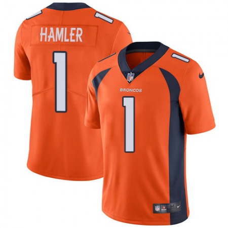 Nike Broncos #1 KJ Hamler Orange Team Color Men's Stitched NFL Vapor Untouchable Limited Jersey