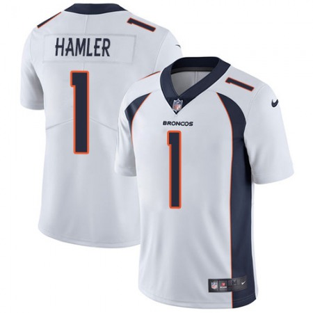 Nike Broncos #1 KJ Hamler White Men's Stitched NFL Vapor Untouchable Limited Jersey