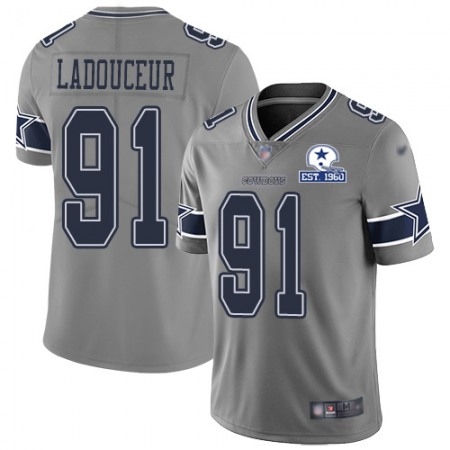 Nike Cowboys #91 L.P. Ladouceur Gray Men's Stitched With Established In 1960 Patch NFL Limited Inverted Legend Jersey