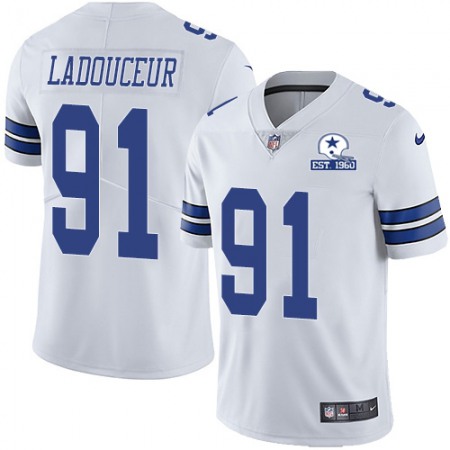 Nike Cowboys #91 L.P. Ladouceur White Men's Stitched With Established In 1960 Patch NFL Vapor Untouchable Limited Jersey