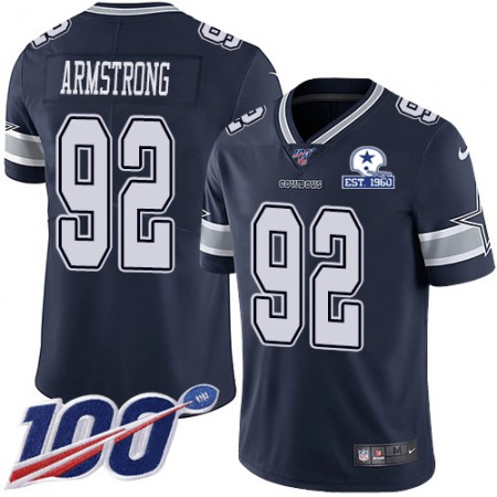 Nike Cowboys #92 Dorance Armstrong Navy Blue Team Color Men's Stitched With Established In 1960 Patch NFL 100th Season Vapor Untouchable Limited Jersey