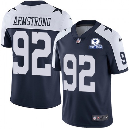 Nike Cowboys #92 Dorance Armstrong Navy Blue Thanksgiving Men's Stitched With Established In 1960 Patch NFL Vapor Untouchable Limited Throwback Jersey