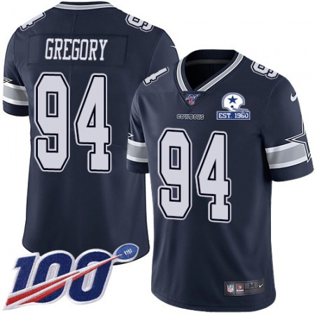 Nike Cowboys #94 Randy Gregory Navy Blue Team Color Men's Stitched With Established In 1960 Patch NFL 100th Season Vapor Untouchable Limited Jersey