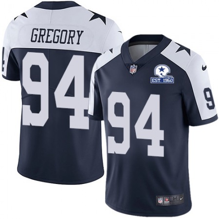 Nike Cowboys #94 Randy Gregory Navy Blue Thanksgiving Men's Stitched With Established In 1960 Patch NFL Vapor Untouchable Limited Throwback Jersey