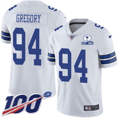 Nike Cowboys #94 Randy Gregory White Men's Stitched With Established In 1960 Patch NFL 100th Season Vapor Untouchable Limited Jersey