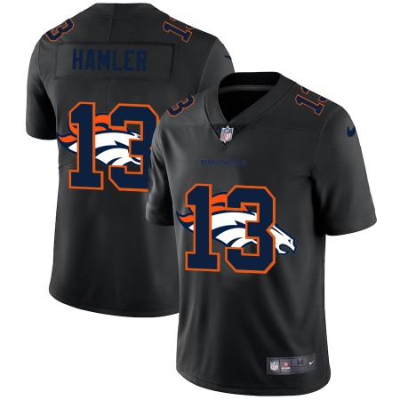 Denver Broncos #13 KJ Hamler Men's Nike Team Logo Dual Overlap Limited NFL Jersey Black