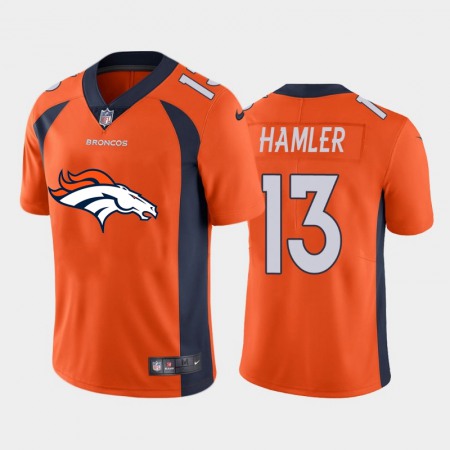 Denver Broncos #13 KJ Hamler Orange Men's Nike Big Team Logo Vapor Limited NFL Jersey