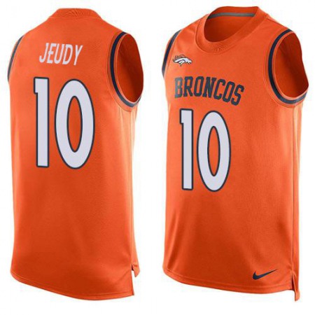 Nike Broncos #10 Jerry Jeudy Orange Team Color Men's Stitched NFL Limited Tank Top Jersey