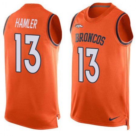 Nike Broncos #13 KJ Hamler Orange Team Color Men's Stitched NFL Limited Tank Top Jersey